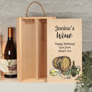 Personalised White or Red Double Wine Bottle Gift Box