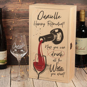 Retirement Luxury Gift Set Wine Bottle Box with Glass