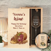 White Or Red Double Wine Bottle Box and Glass Gift Set