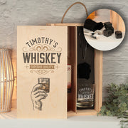 Ultimate Whiskey Whisky Lover Gift Set Bottle Box with Glass, Tongs and Stones