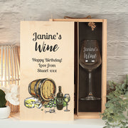 White Or Red Double Wine Bottle Box and Glass Gift Set