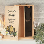 White Or Red Double Wine Bottle Box and Glass Gift Set-Love Lumi Ltd