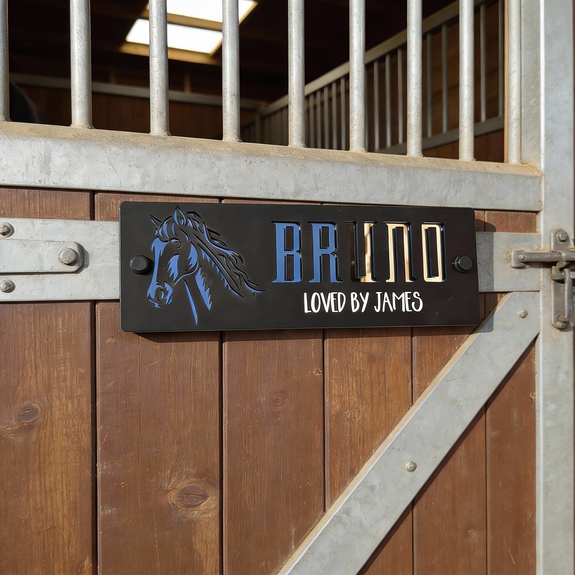 3D Horse Silhouette Stable Door Name Sign