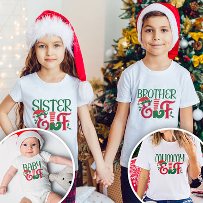 Elf Family Matching Christmas T-Shirts and Baby Grow Set-Love Lumi Ltd
