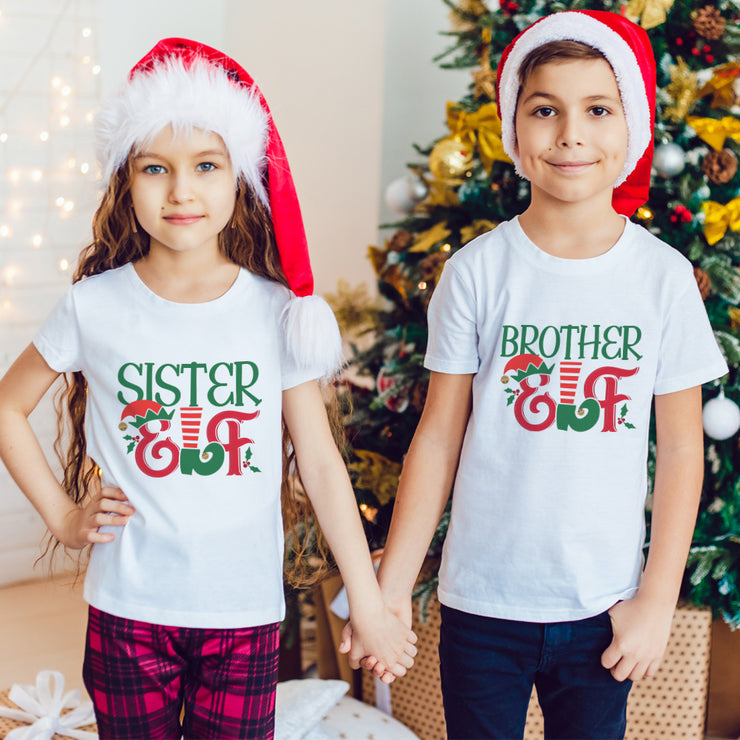 Elf Family Matching Christmas T-Shirts and Baby Grow Set