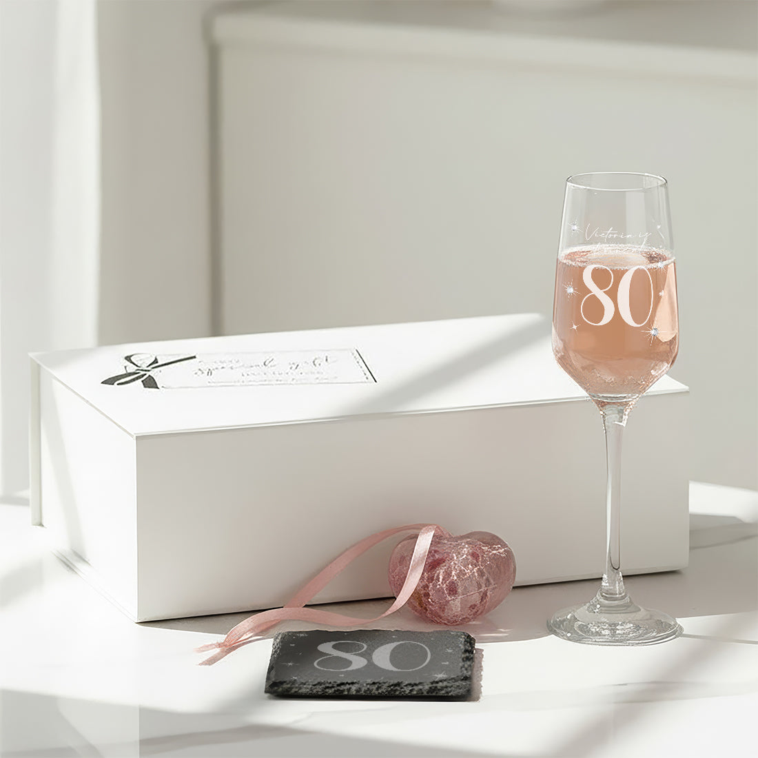 80th Birthday Diamante Embellished Champagne Flute