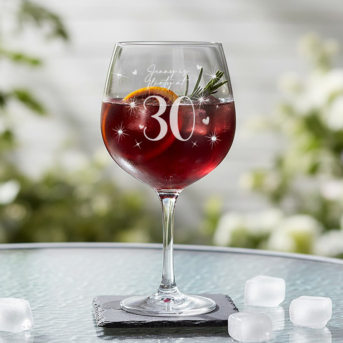 Any Age Birthday Diamante Crystal Embellished Gin Glass