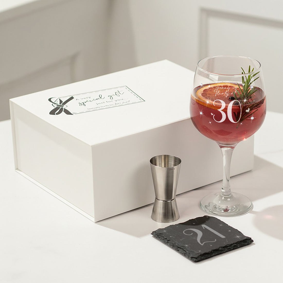 30th Birthday Diamante Crystal Embellished Gin Glass
