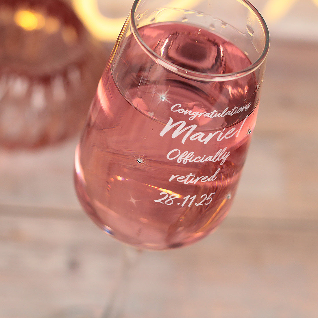 Retirement Diamante Embellished Champagne Flute