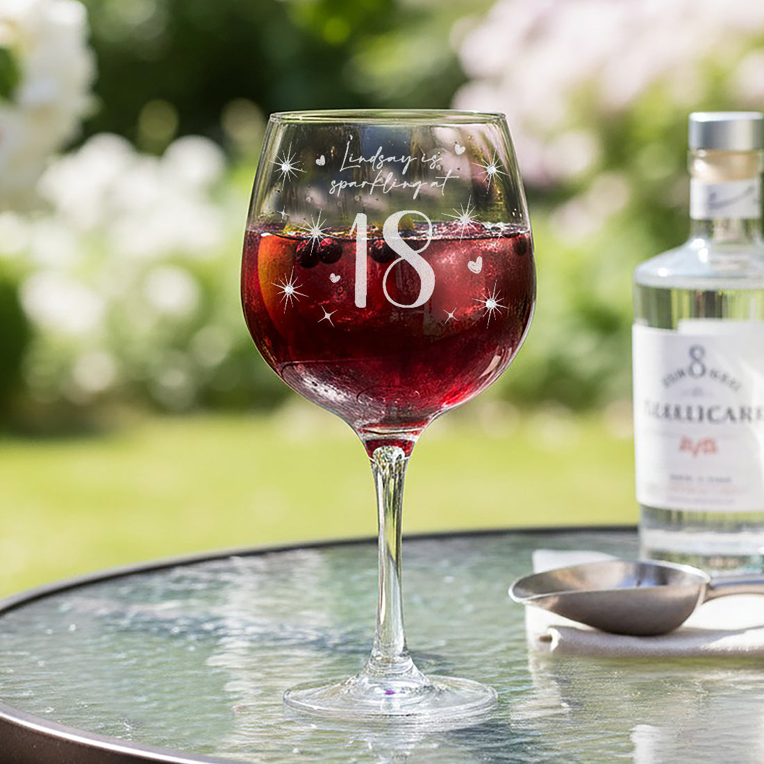 18th Birthday Diamante Crystal Embellished Gin Glass