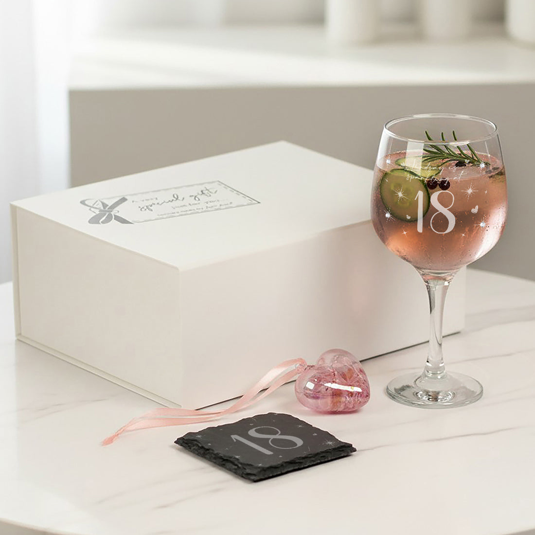 18th Birthday Diamante Crystal Embellished Gin Glass