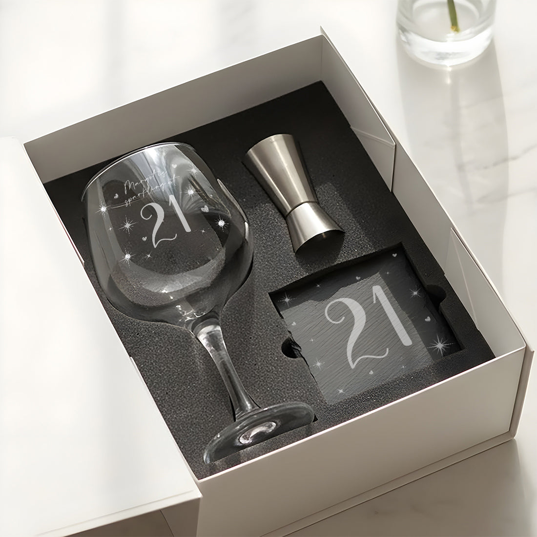 21st Birthday Diamante Crystal Embellished Gin Glass