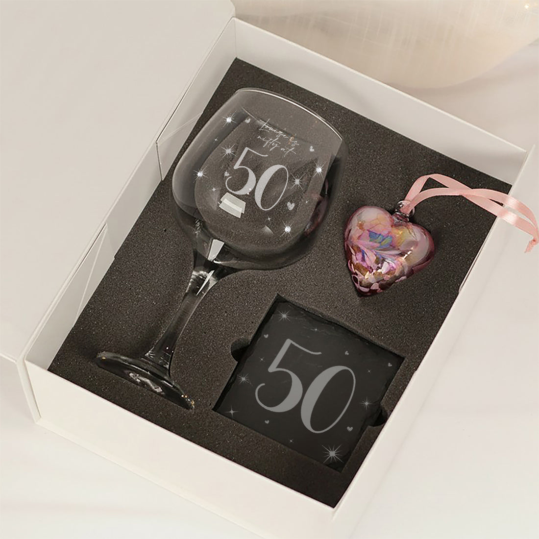 50th Birthday Diamante Crystal Embellished Gin Glass
