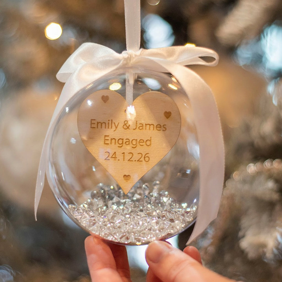 Engagement Heart Christmas Bauble