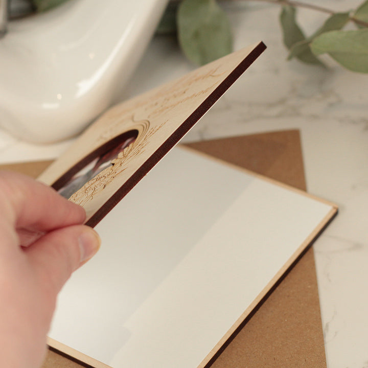 Engagement Wooden Engraved Photo Greetings Card-Love Lumi Ltd