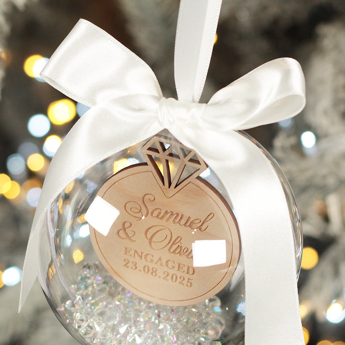 Engagement Ring Christmas Bauble