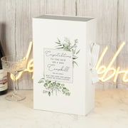 Eucalyptus Wedding White Recycled Bottle Box and Matching Glasses Gift Set-Love Lumi Ltd