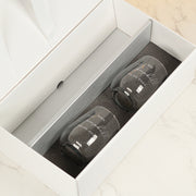 Eucalyptus Wedding White Recycled Bottle Box and Matching Glasses Gift Set-Love Lumi Ltd