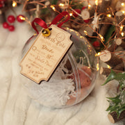 Personalised Fillable Fill Your Own Pet Treat Santa Paws Christmas Bauble