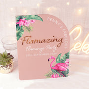 Tropical Flamingo Birthday Party 3D Acrylic Welcome Sign