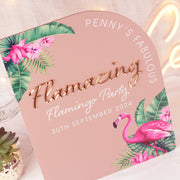 Tropical Flamingo Birthday Party 3D Acrylic Welcome Sign