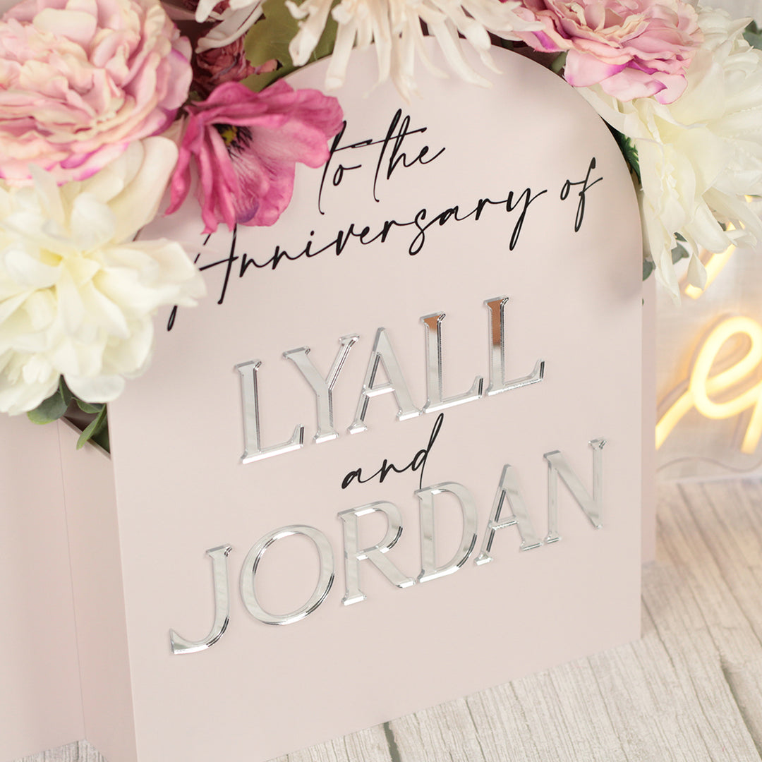 Manhattan Anniversary Party Welcome Flower Box Acrylic Sign