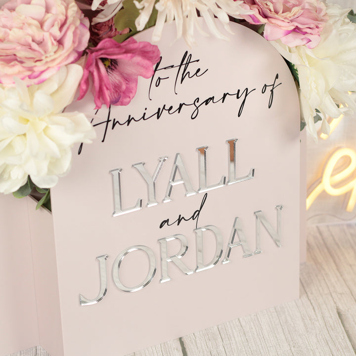 Manhattan Anniversary Party Welcome Flower Box Acrylic Sign