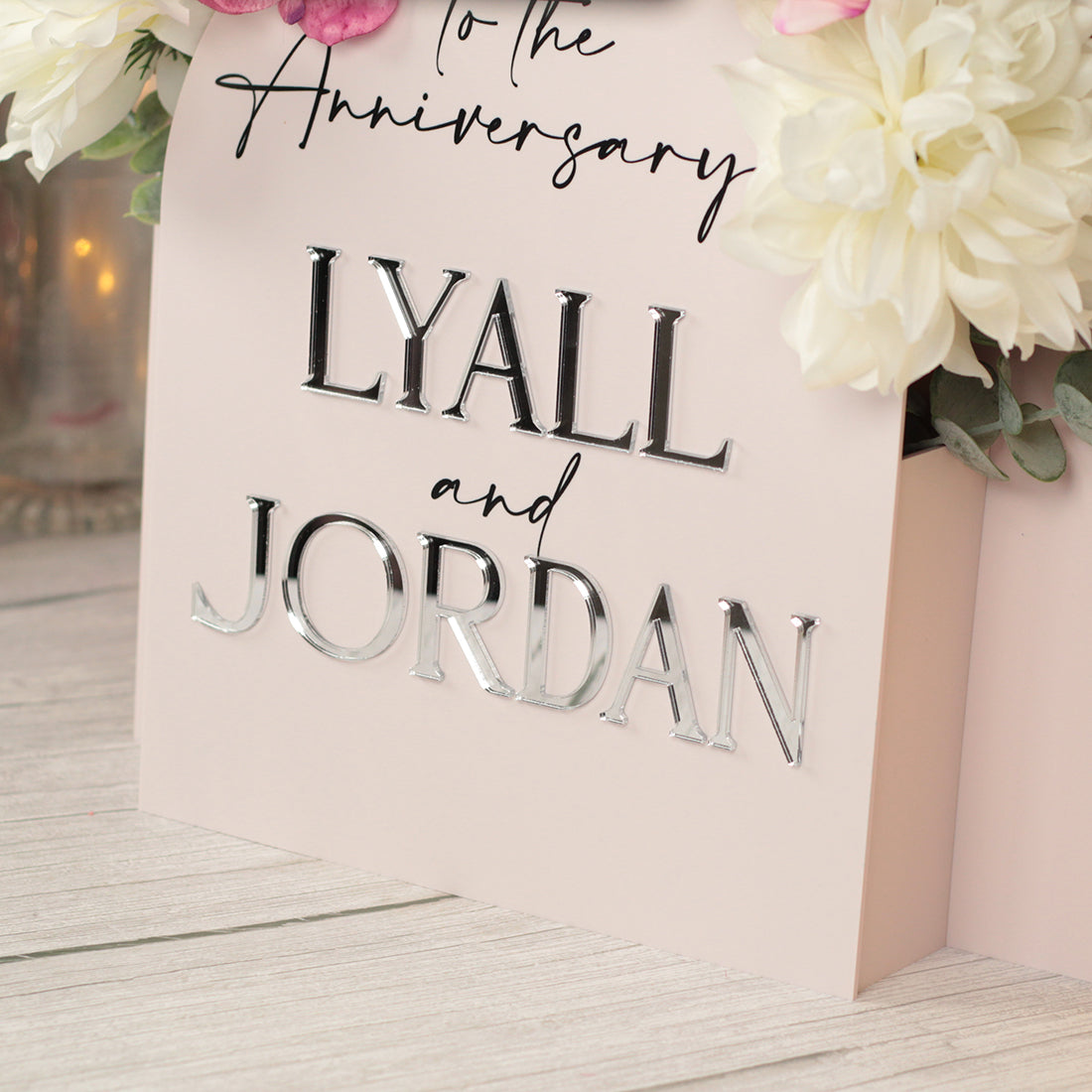 Manhattan Anniversary Party Welcome Flower Box Acrylic Sign