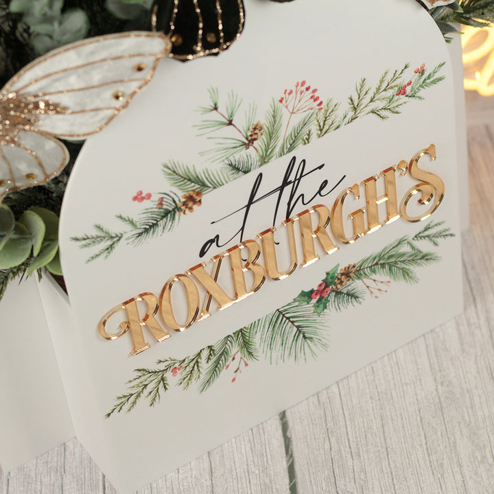 Personalised Freestanding Acrylic Christmas Flower Display Box Sign