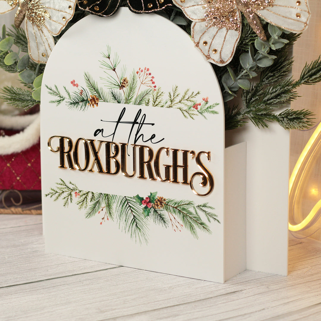 Personalised Freestanding Acrylic Christmas Flower Display Box Sign