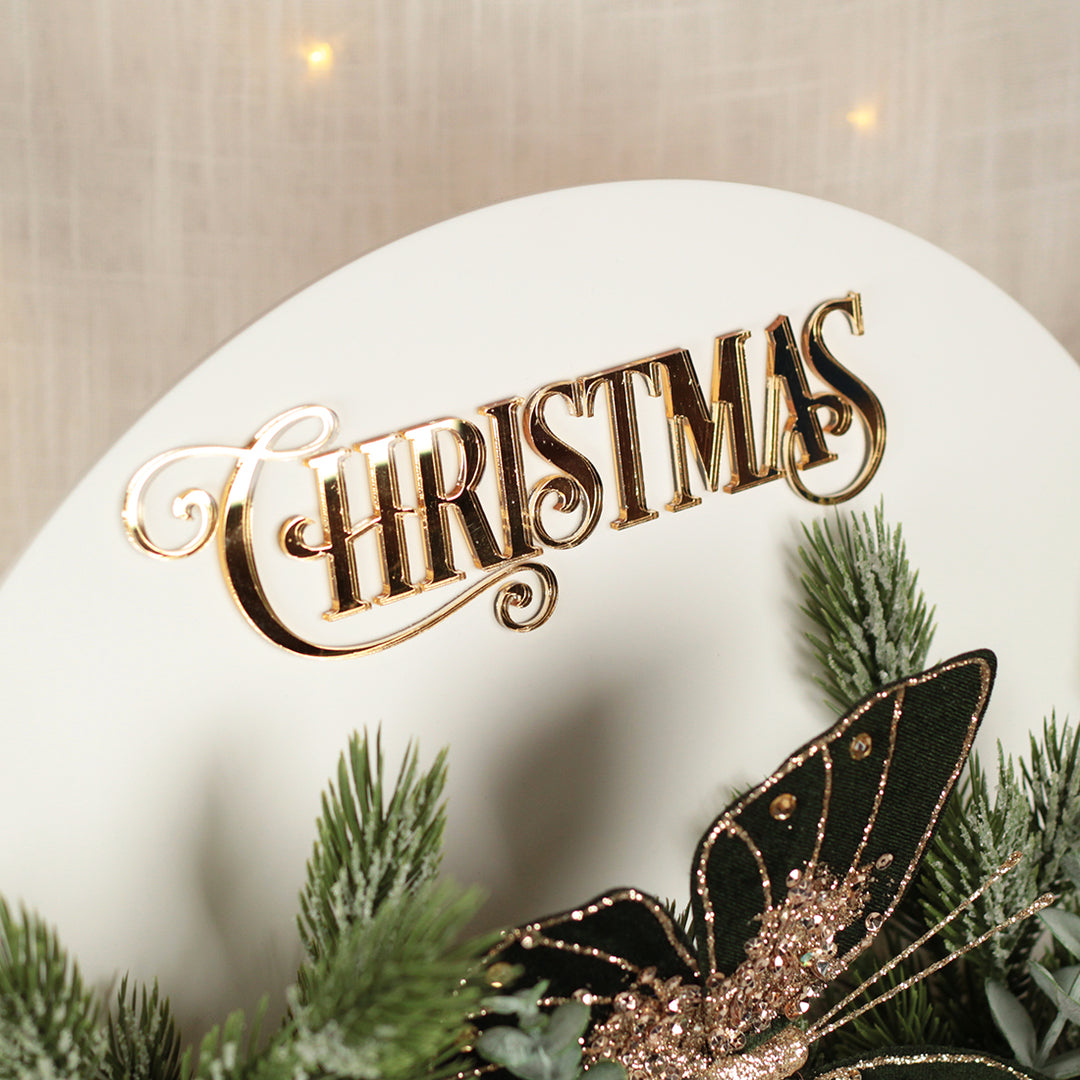Personalised Freestanding Acrylic Christmas Flower Display Box Sign