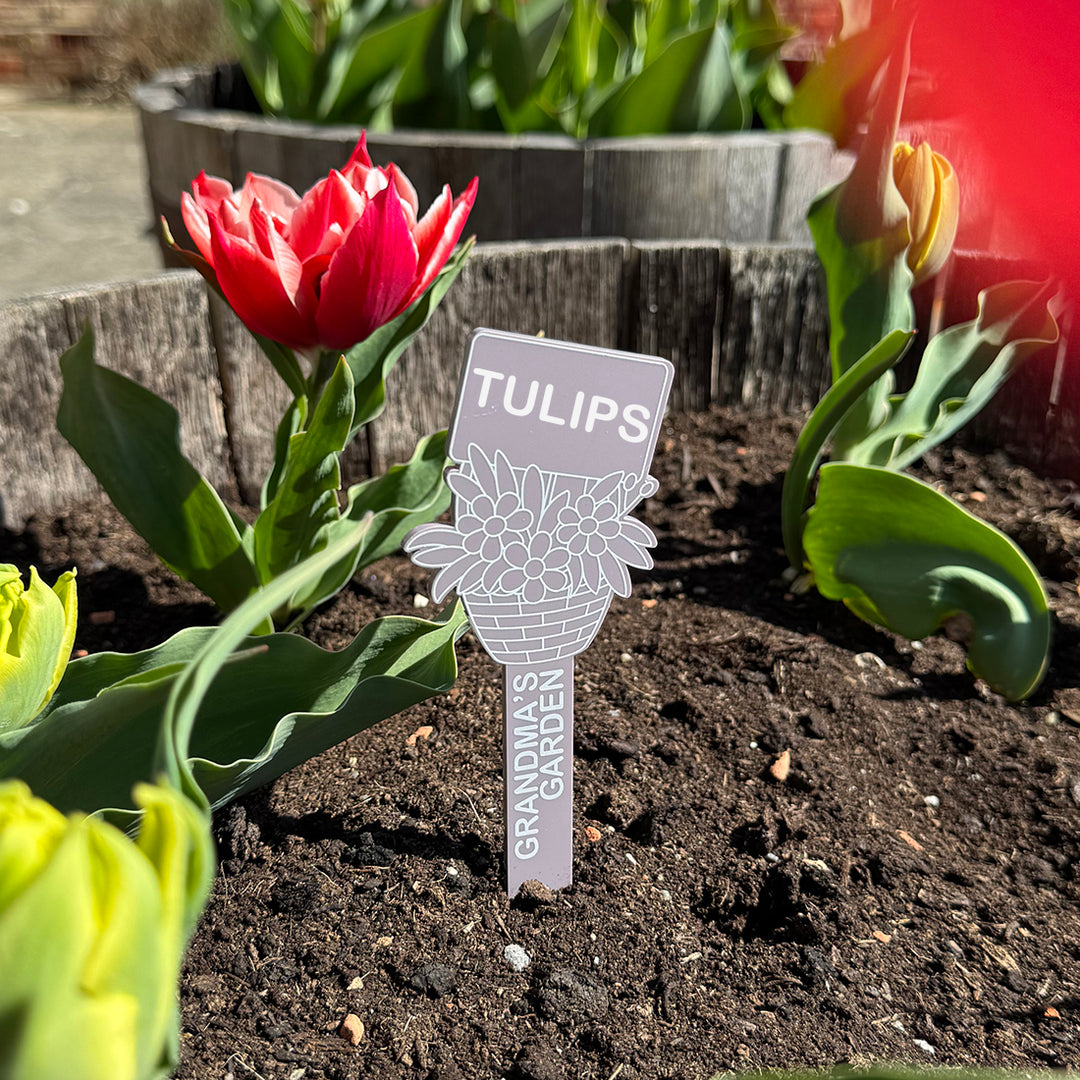 Custom Acrylic Flower Basket Garden Plant Markers