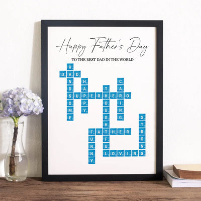 Father's Day Create Your Own Scrabble Tile Framed Print-Love Lumi Ltd