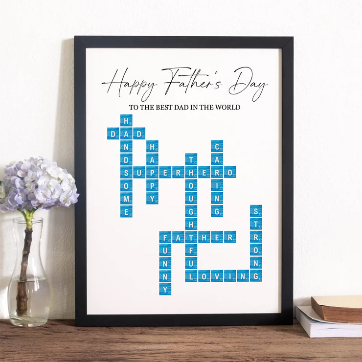 Father's Day Create Your Own Scrabble Tile Framed Print-Love Lumi Ltd