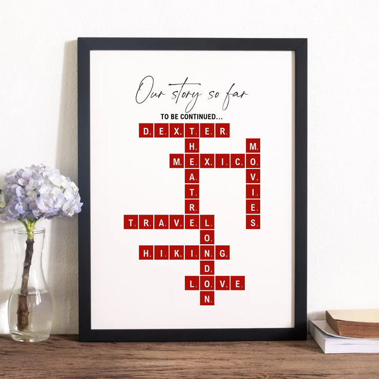 Valentines Create Your Own Scrabble Tile Framed Print-Love Lumi Ltd