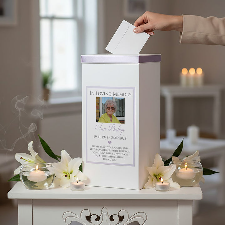 Funeral Memorial Donations Collection Card Post Box