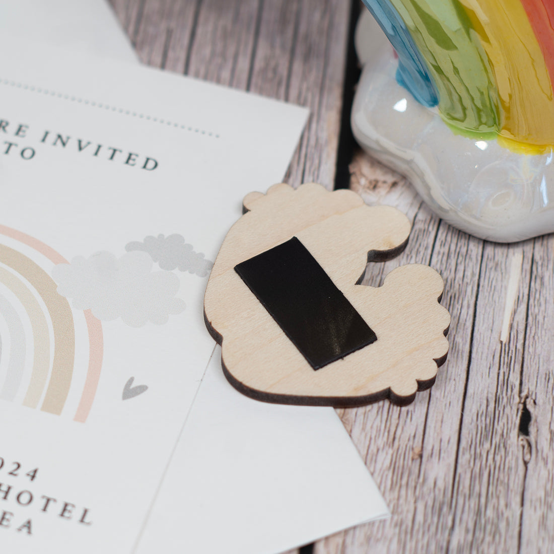 Cute Feet Gender Reveal Invitation Magnet-Love Lumi Ltd