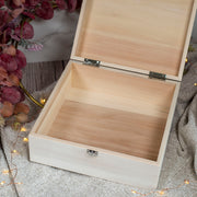 Lavender Field Natural Wooden Memory Keepsake Box