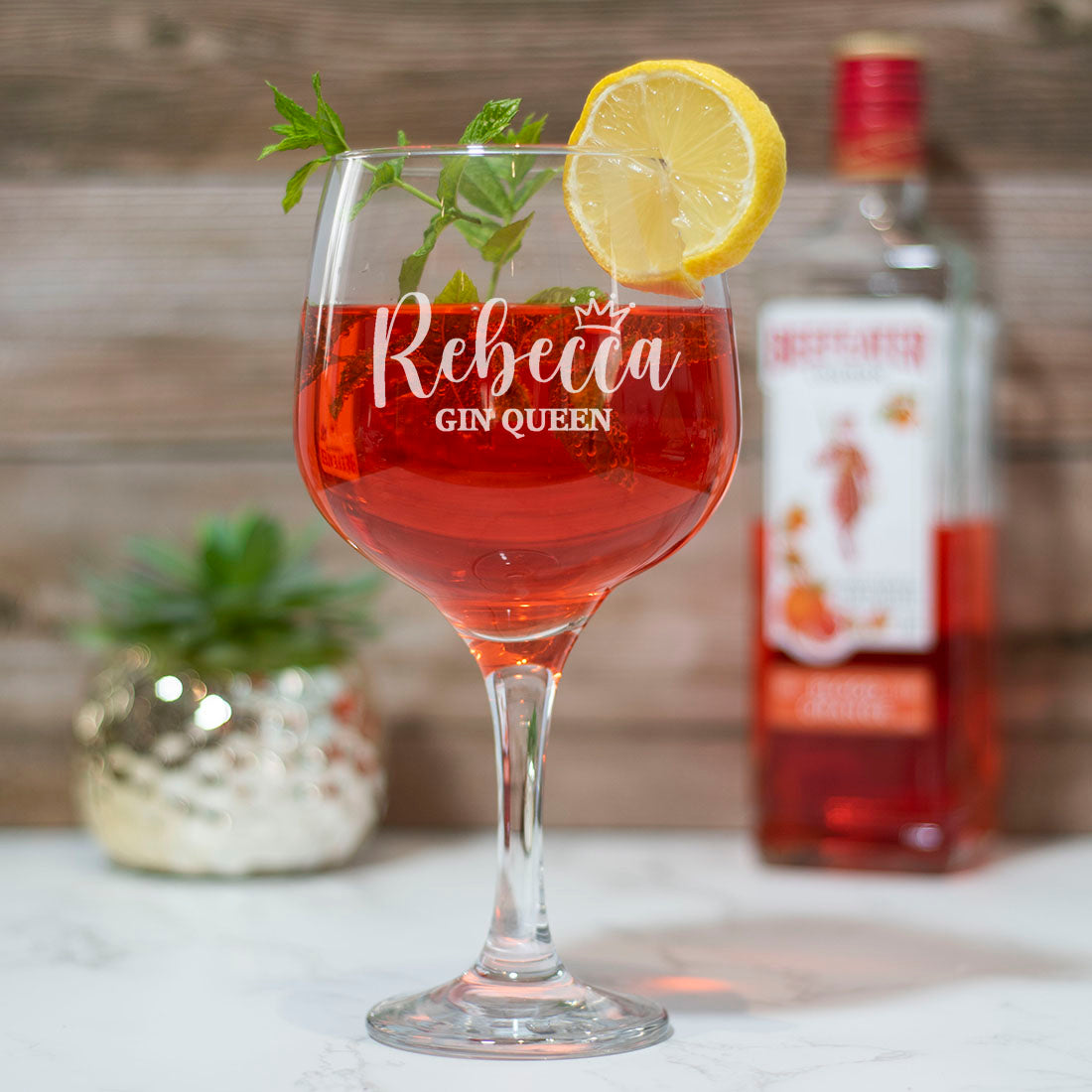 Personalised Gin Queen Large Balloon Gin Glass-Love Lumi Ltd