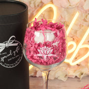 Lotus Flower Gin Glass and Bath Bomb Boxed Gift Set