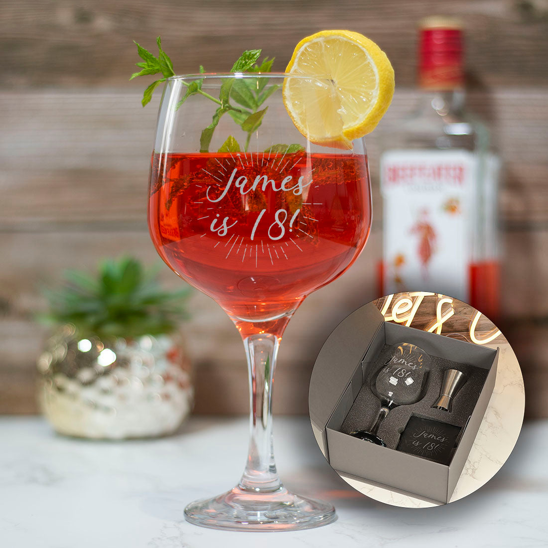 Birthday Starburst Birthday Large Balloon Gin Glass-Love Lumi Ltd