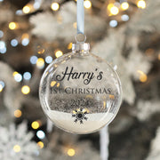 Baby's 1st Christmas Glass Glitter Filled Bauble