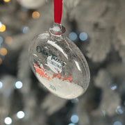 Santa's Flight Baby's 1st Christmas Glitter Glass Bauble