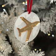 1st Christmas Married Destination Wedding World Map and Aeroplane 3D Decoration