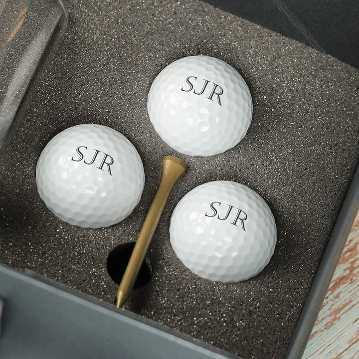 Golfing Legend Whiskey Glass Tumbler and Golf Balls