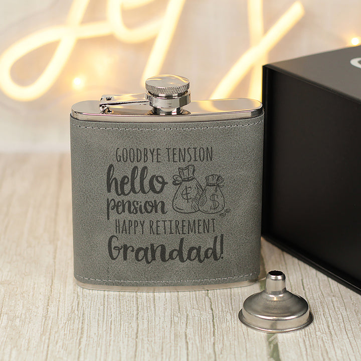 Goodbye Tension Hello Pension Retirement Hip Flask