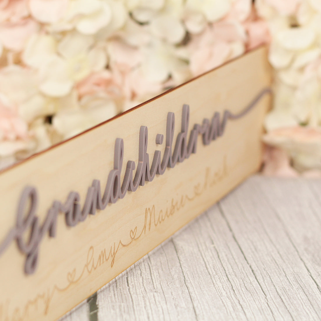 Personalised Grandchildren 3D Wood & Acrylic Street Sign