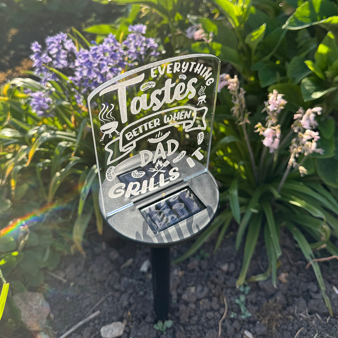 BBQ Grill Sign Colour Changing Garden Solar Light