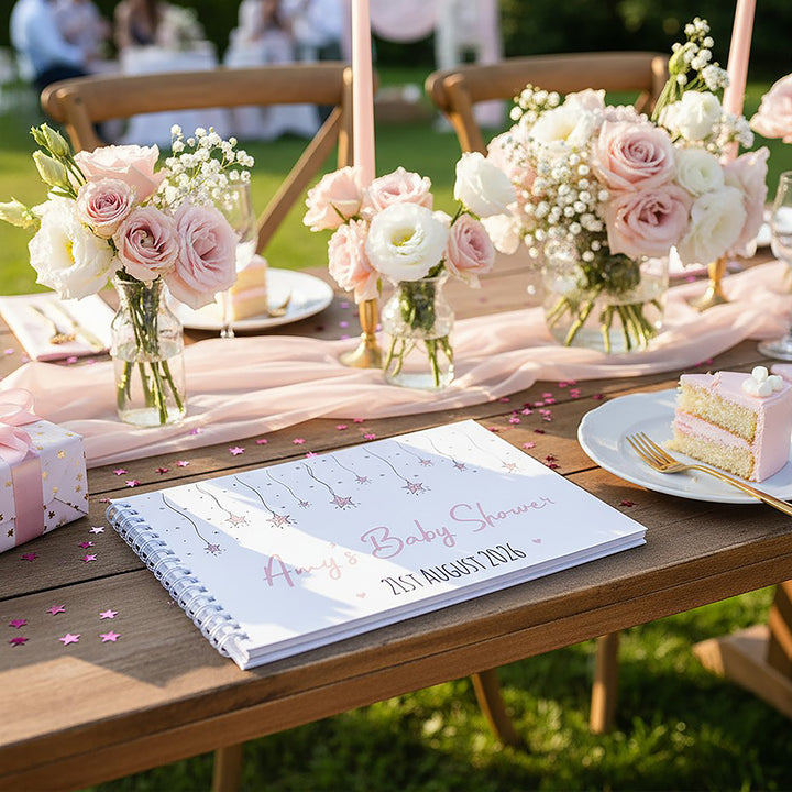 Personalised Star Garland Baby Shower Guest Book