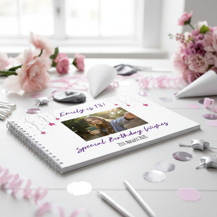 Personalised Stars Photo Birthday Party Guest Book